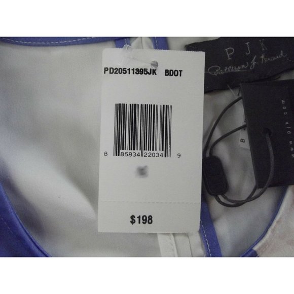 PJK Jr. Size Small White Purple-Blue Geo Dot Print Sleeveless Sheath Dress - Picture 11 of 12